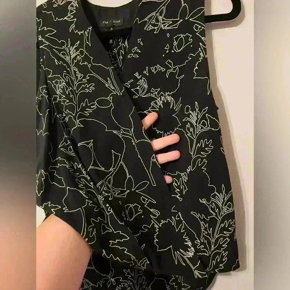 Rag & Bone Faux Wrap Silk Tank Floral Top Blouse Size XXS - Picture 5 of 10